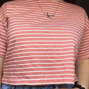 Cute pinch stripped crop top